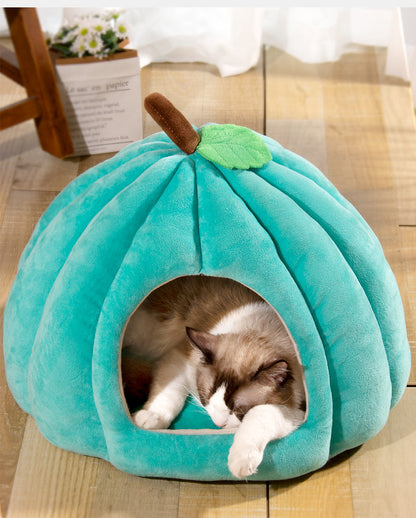 Cozy Pumpkin Tent Pet Bed for Cats & Dogs - Fun & Stylish!