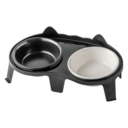 Durable Double Ceramic Cat Bowl for Stylish Feeding
