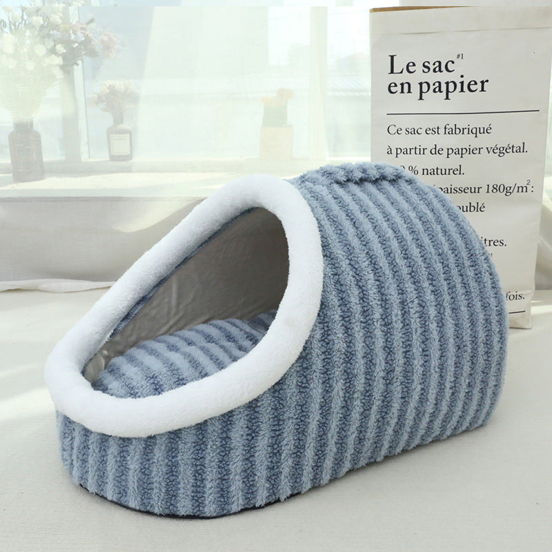Warm Fleece Cat Bed Cave - Cozy & Comfortable Pet Accessory