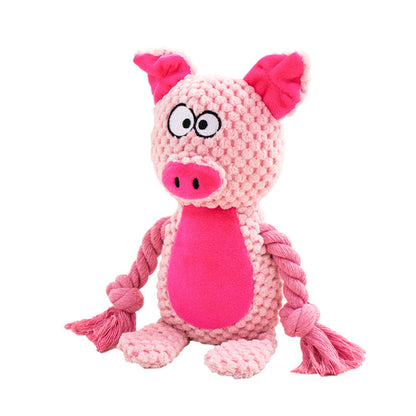 Interactive Squeaky Plush Dog Toy - Fun Zoo Animal Design