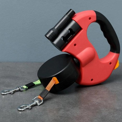 Durable Retractable Dual Dog Leash for Easy Walks