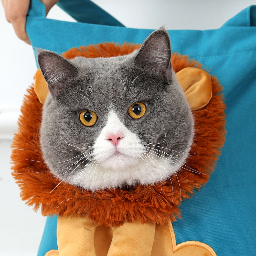 Lion-Shaped Pet Carrier Bag - Fun & Durable Cat Accessory
