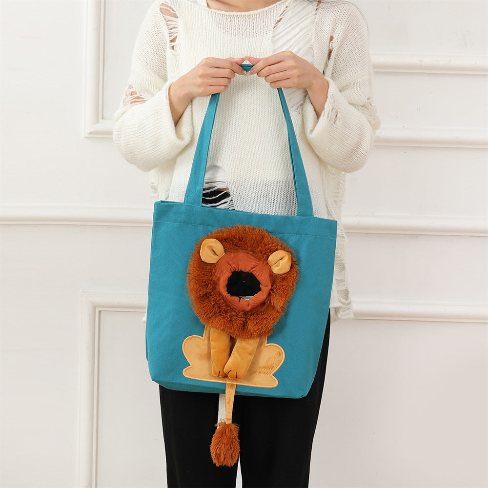 Lion-Shaped Pet Carrier Bag - Fun & Durable Cat Accessory