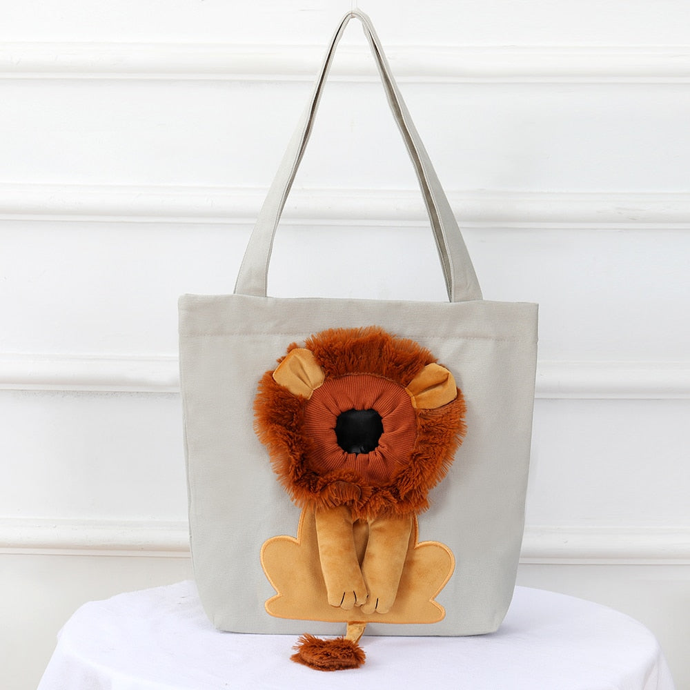 Lion-Shaped Pet Carrier Bag - Fun & Durable Cat Accessory