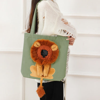 Lion-Shaped Pet Carrier Bag - Fun & Durable Cat Accessory