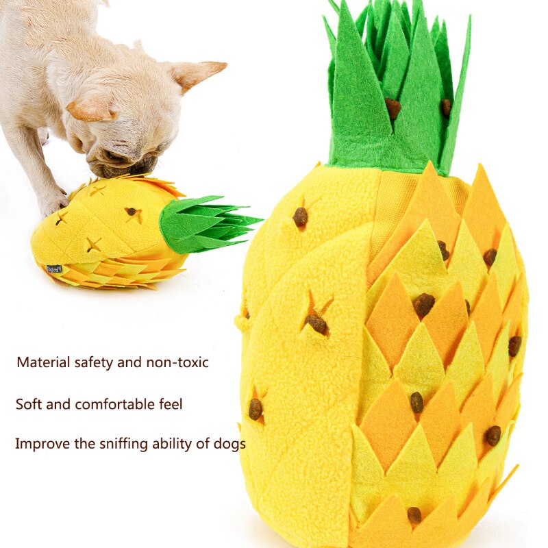 Interactive Pineapple Dog Toy - Plush Squeak & Snuffle Fun