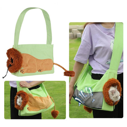 Lion-Shaped Cat Carrier Bag - Fun & Durable Pet Accessory