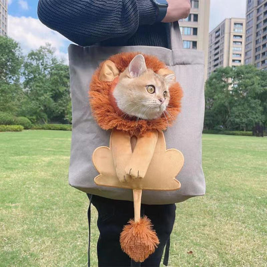 Lion-Shaped Pet Carrier Bag - Fun & Durable Cat Accessory