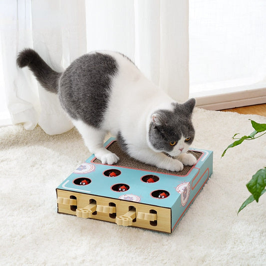 Interactive Cat Toy: Whack-a-Mole Scratching Board Fun