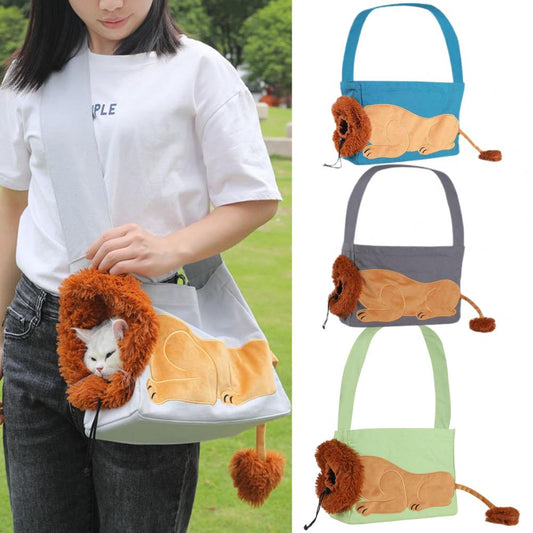 Lion-Shaped Cat Carrier Bag - Fun & Durable Pet Accessory
