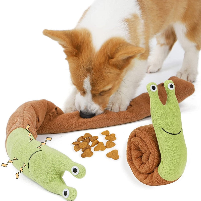 Interactive Snail Plush Dog Toy - Squeaky & Engaging Fun