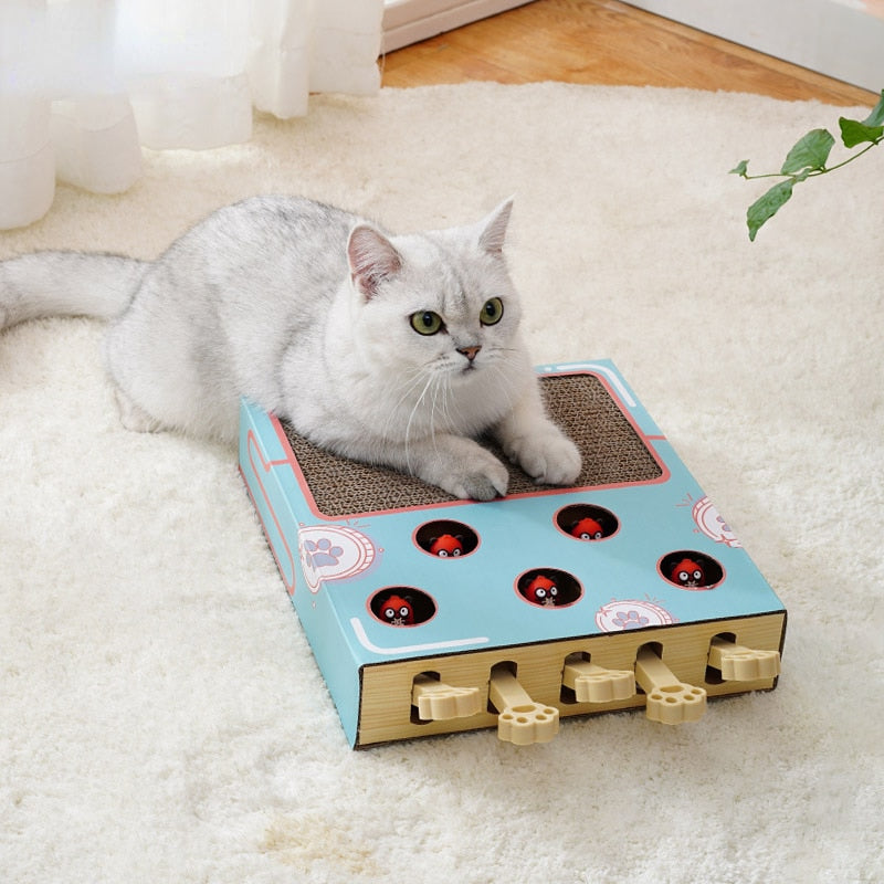 Interactive Cat Toy: Whack-a-Mole Scratching Board Fun
