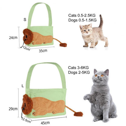 Lion-Shaped Cat Carrier Bag - Fun & Durable Pet Accessory