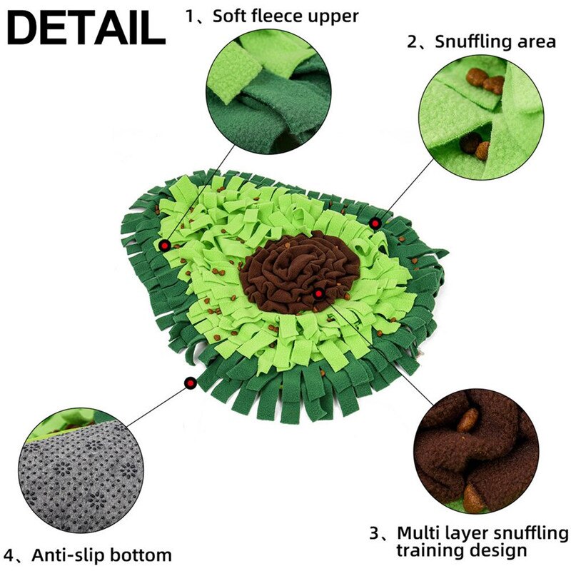 Interactive Avocado Dog Snuffle Mat for Nose Training Fun