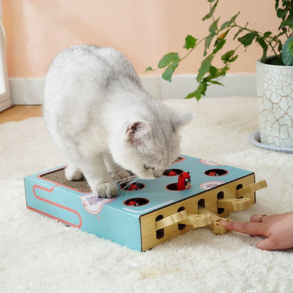 Interactive Cat Toy: Whack-a-Mole Scratching Board Fun