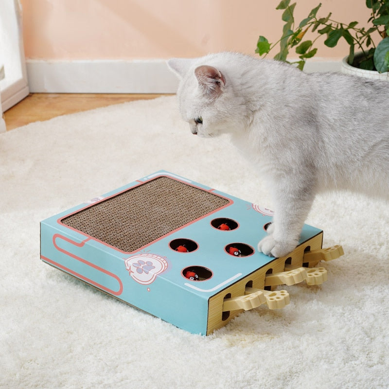 Interactive Cat Toy: Whack-a-Mole Scratching Board Fun