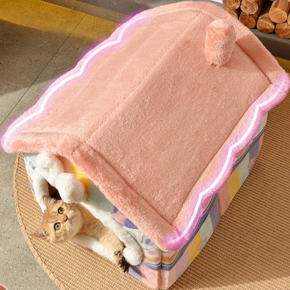 Cozy Universal Pet Cave: Durable Hideaway for Cats & Dogs