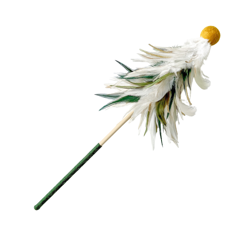Interactive Christmas Cat Toy: Snowman Feather Wand
