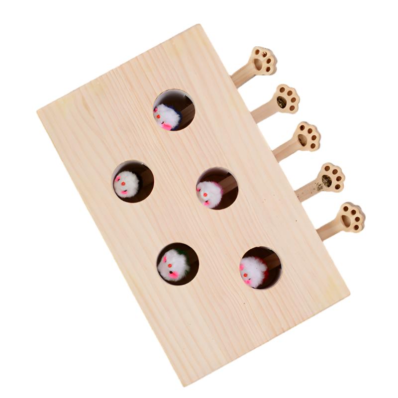 Interactive Wooden Rectangle Cat Toy for Engaging Play