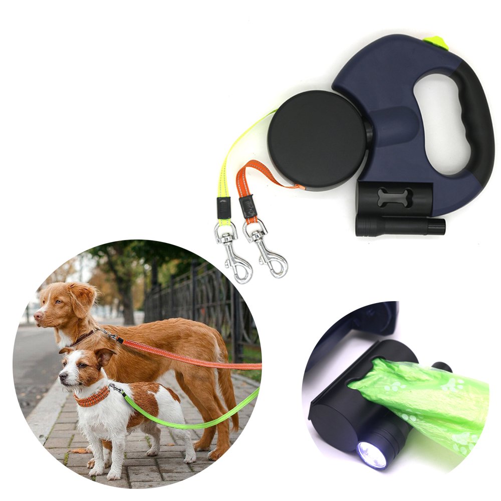 Durable Retractable Dual Dog Leash for Easy Walks