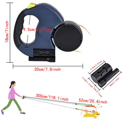 Durable Retractable Dual Dog Leash for Easy Walks