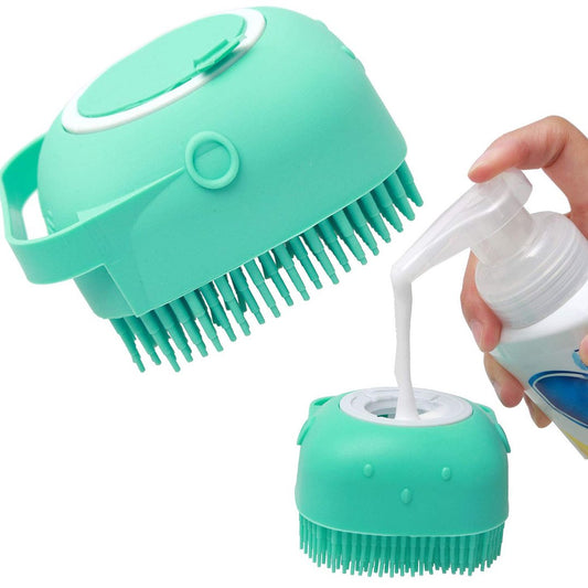 Pet Grooming Tool: Massage Brush with Shampoo Dispenser