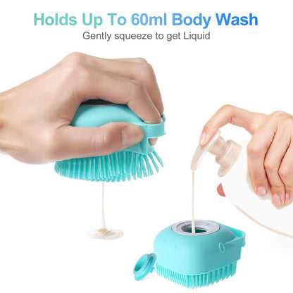 Pet Grooming Tool: Massage Brush with Shampoo Dispenser