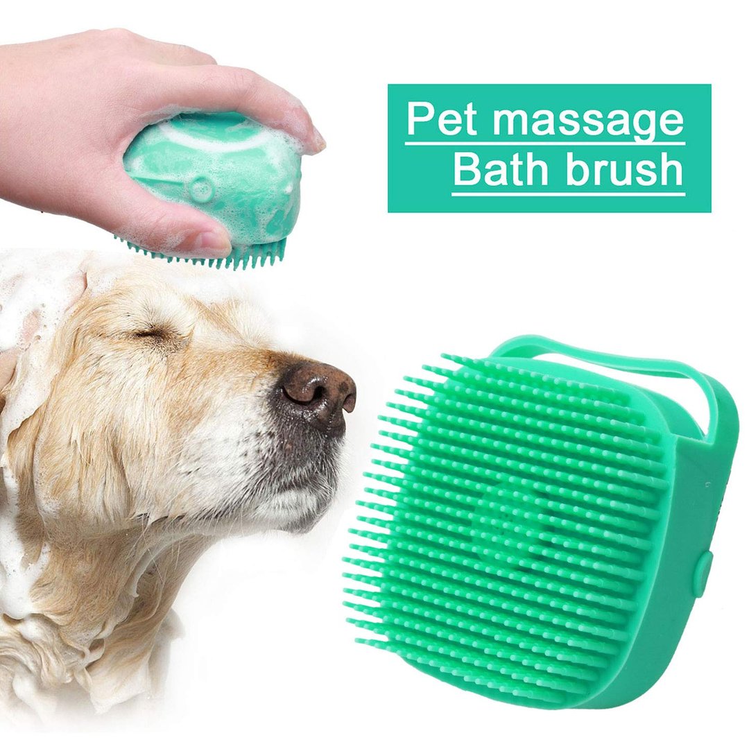 Pet Grooming Tool: Massage Brush with Shampoo Dispenser
