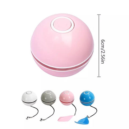 Interactive Cat Toy: Rolling Ball with Magnetic Feathers