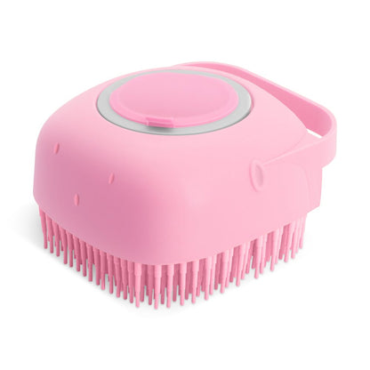 Pet Grooming Tool: Massage Brush with Shampoo Dispenser