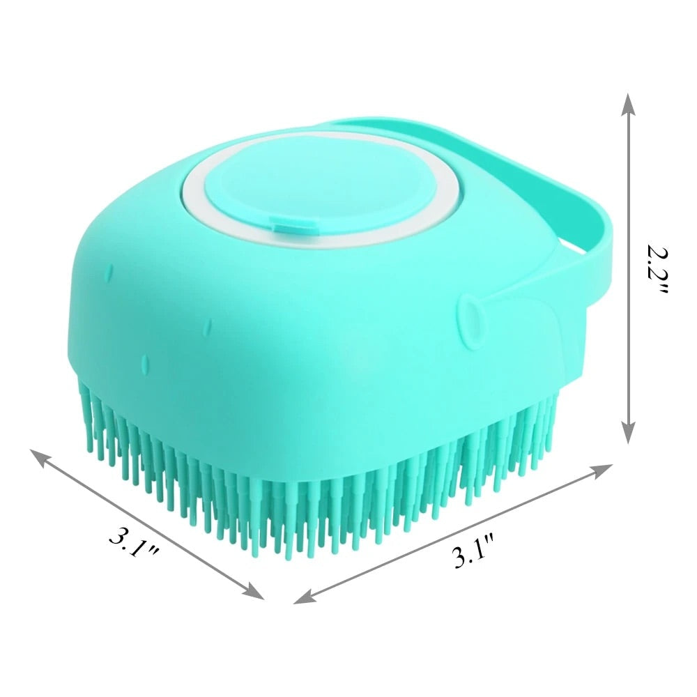 Pet Grooming Tool: Massage Brush with Shampoo Dispenser