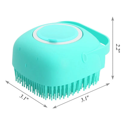Pet Grooming Tool: Massage Brush with Shampoo Dispenser