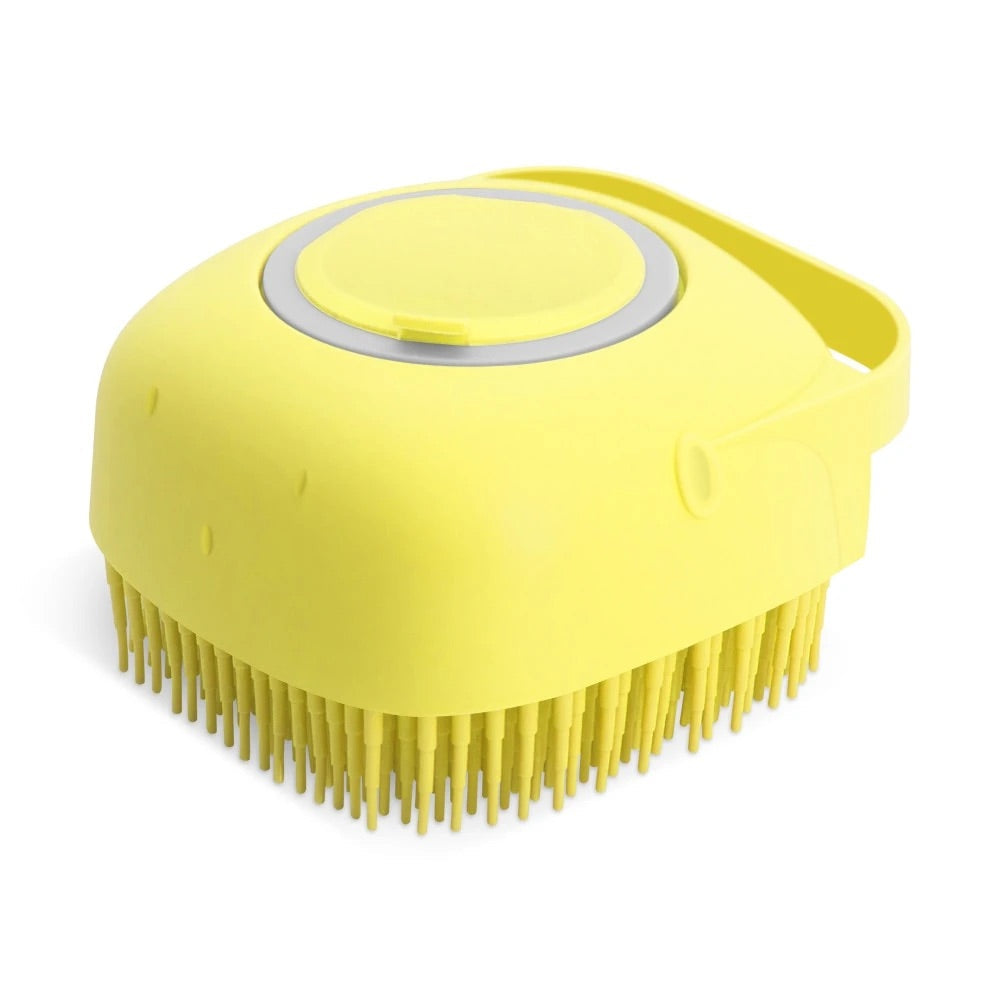 Pet Grooming Tool: Massage Brush with Shampoo Dispenser