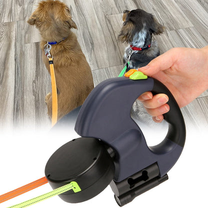 Durable Retractable Dual Dog Leash for Easy Walks