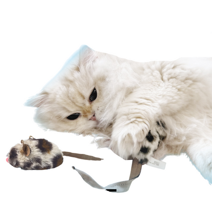 Interactive Fluffy Cat Toy - Realistic Mouse Design